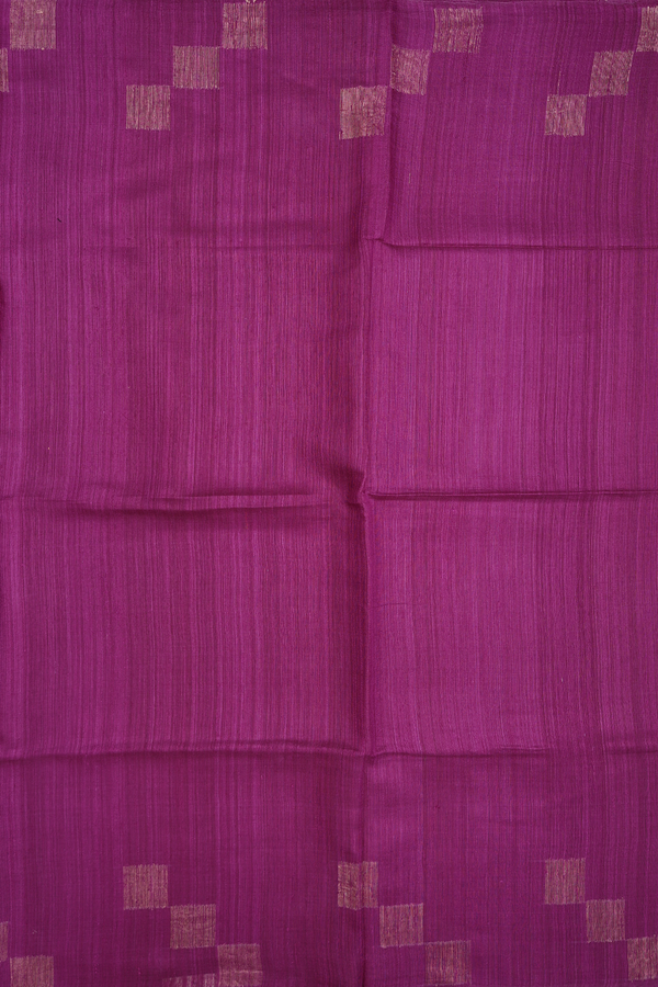 Bailu Silk Saree In Plain Berry Purple With Square Border