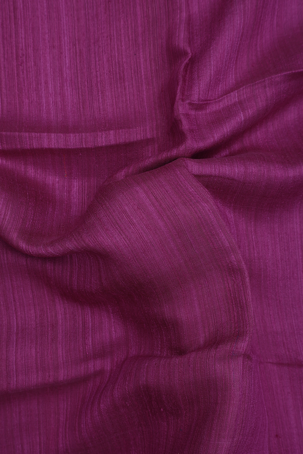 Bailu Silk Saree In Plain Berry Purple With Square Border