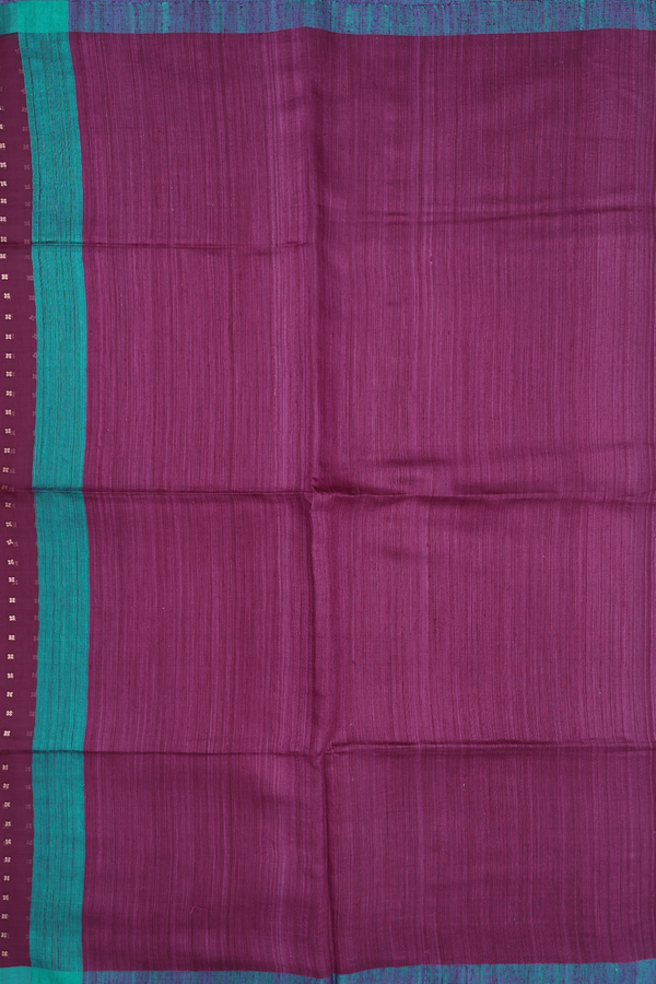 Bailu Silk Saree In Grape Purple With Contrast Border