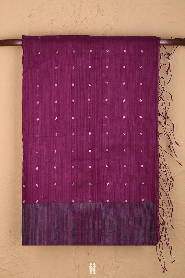 Bailu Silk Saree In Grape Purple With Chamki Work