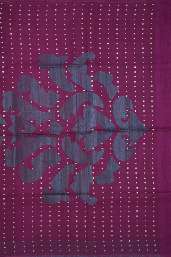 Bailu Silk Saree In Grape Purple With Chamki Work
