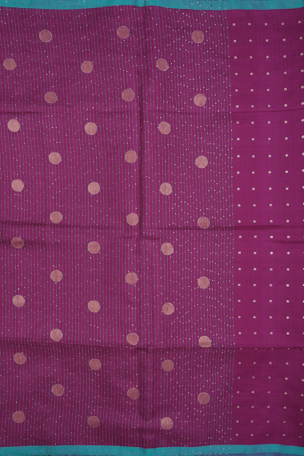 Bailu Silk Saree In Grape Purple With Chamki Work