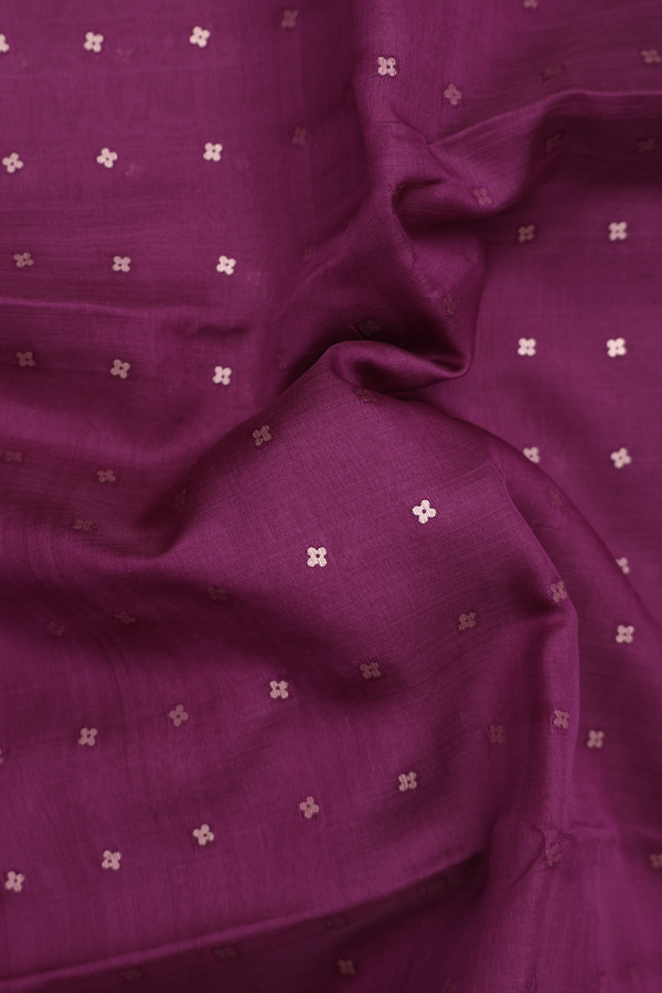 Bailu Silk Saree In Grape Purple With Chamki Work