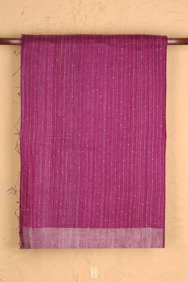 Bailu Silk Saree In Purple With Stripes Design