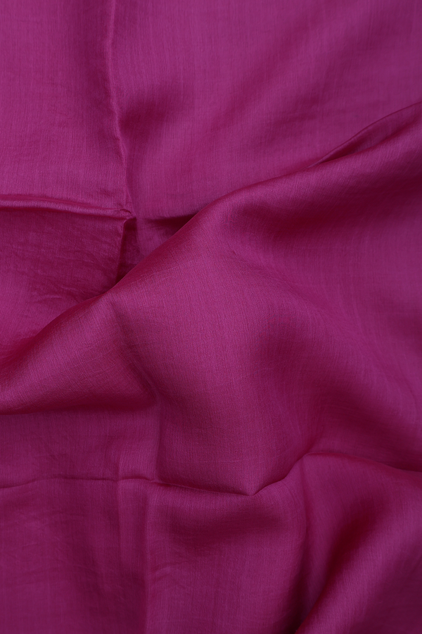 Bailu Silk Saree In Plain Grape Purple With Chamki Border