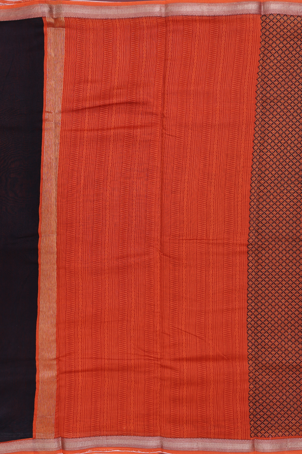 Chanderi Cotton Saree In Orange With Allover Design