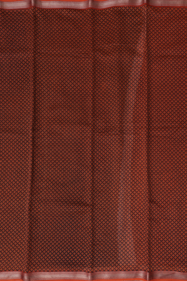 Chanderi Cotton Saree In Orange With Allover Design