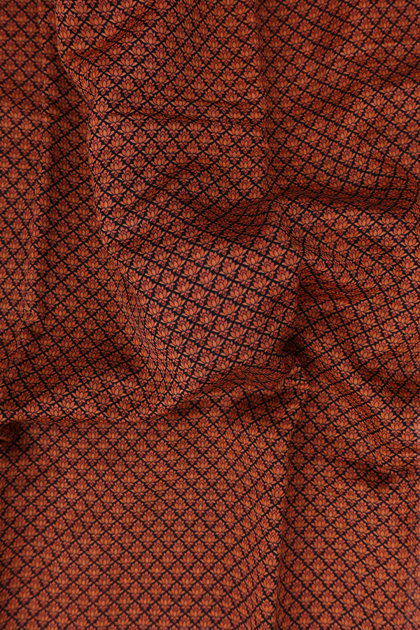 Chanderi Cotton Saree In Orange With Allover Design
