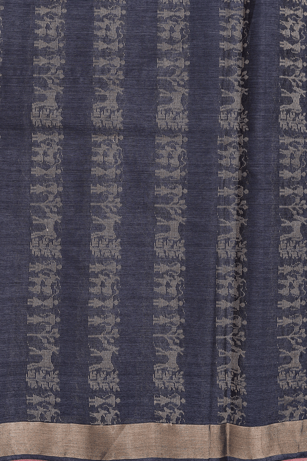 Tussar Silk Saree In Magenta With Warli Design