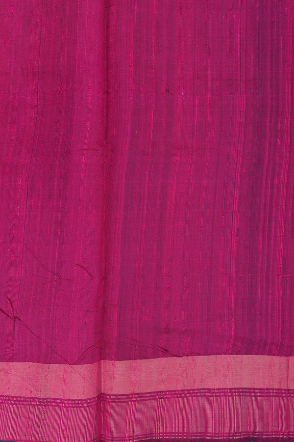 Jute Saree In Teal Green With Zari Buttas