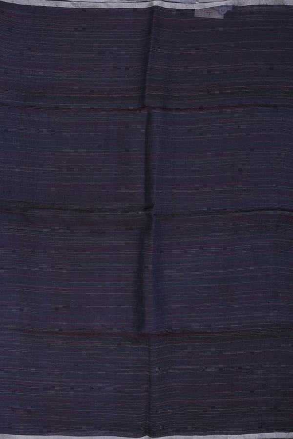 Bailu Silk Saree In Midnight Blue With Stripes Design