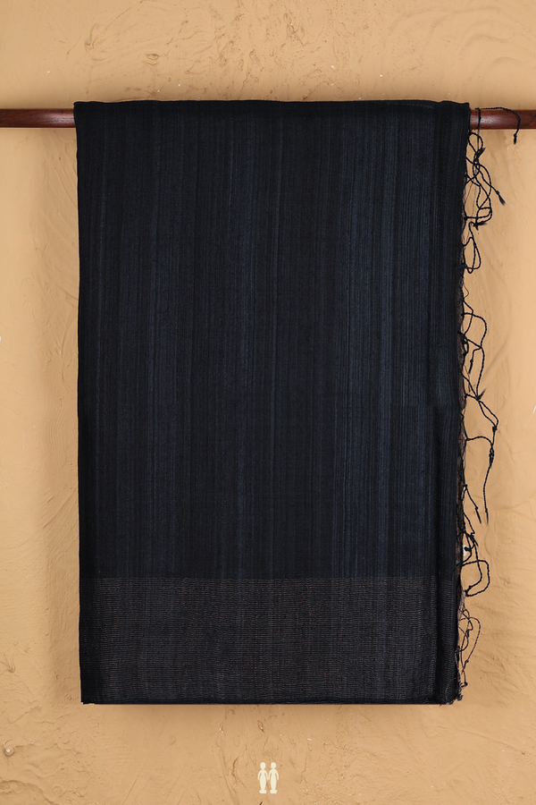 Bailu Silk Saree In Navy Blue With Zari Border