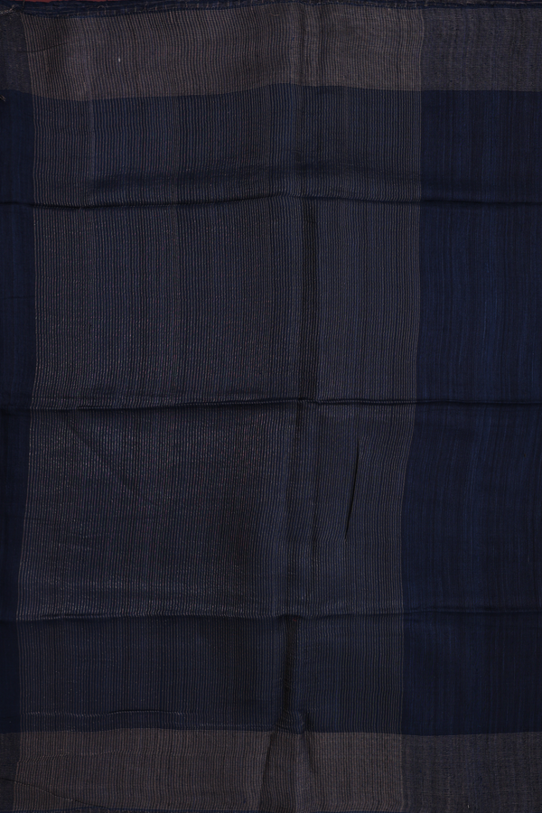 Bailu Silk Saree In Navy Blue With Zari Border