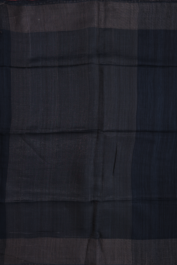Bailu Silk Saree In Navy Blue With Zari Border
