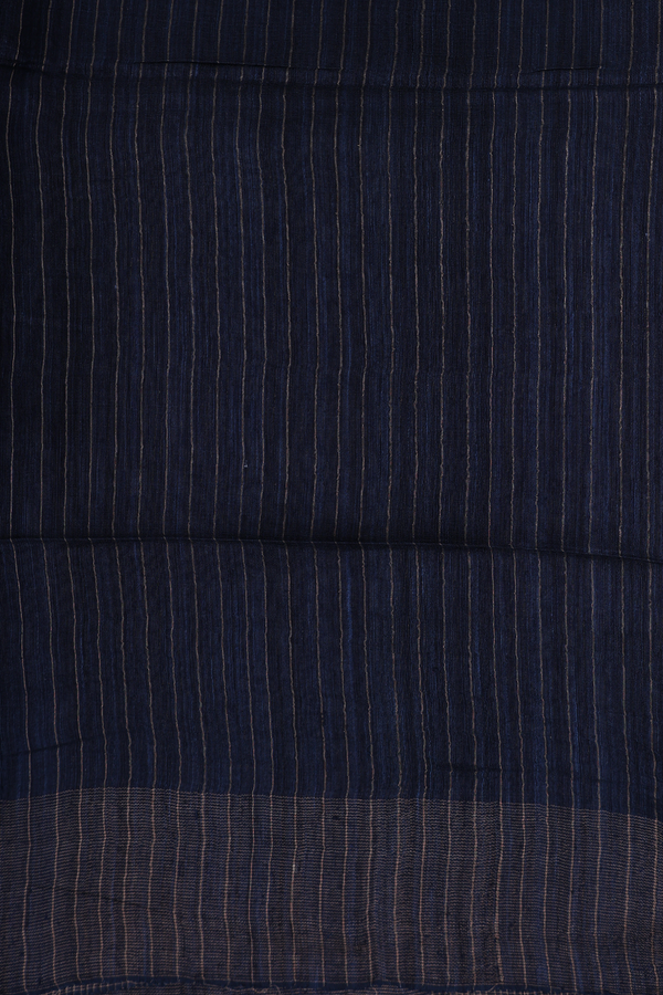 Bailu Silk Saree In Navy Blue With Zari Border