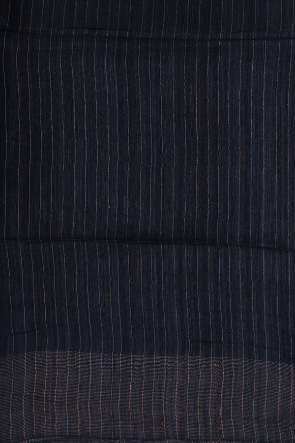 Bailu Silk Saree In Navy Blue With Zari Border