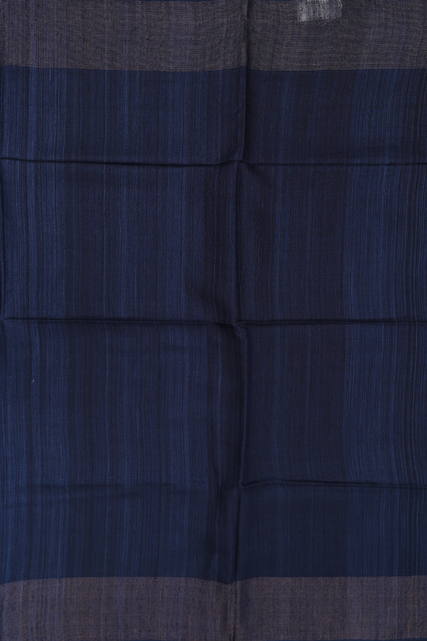 Bailu Silk Saree In Navy Blue With Zari Border