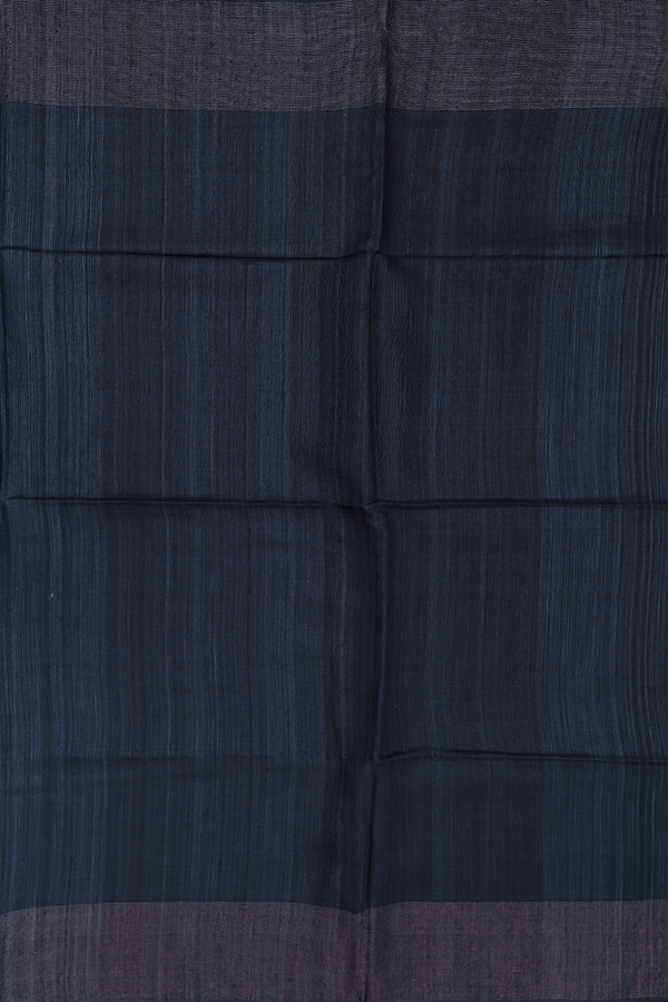 Bailu Silk Saree In Navy Blue With Zari Border