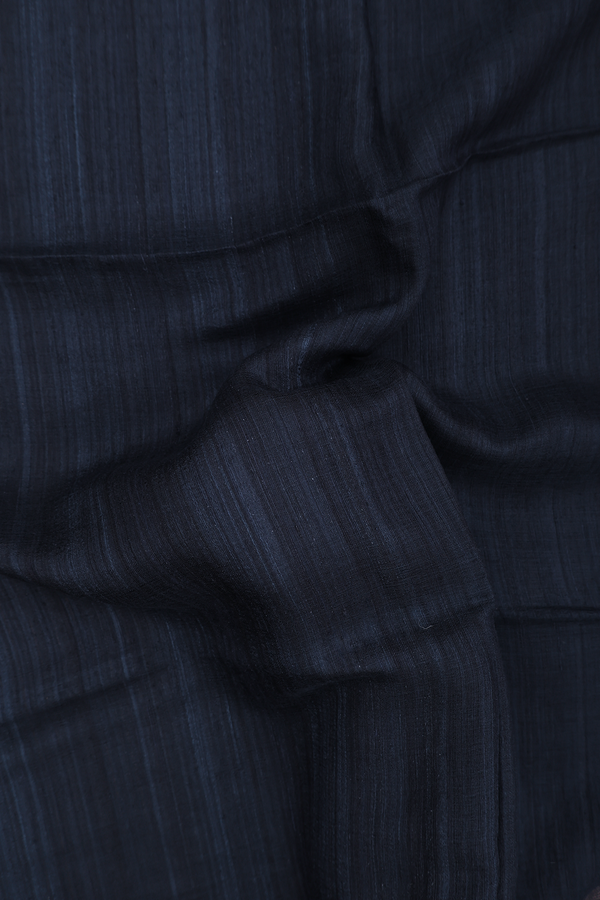 Bailu Silk Saree In Navy Blue With Zari Border