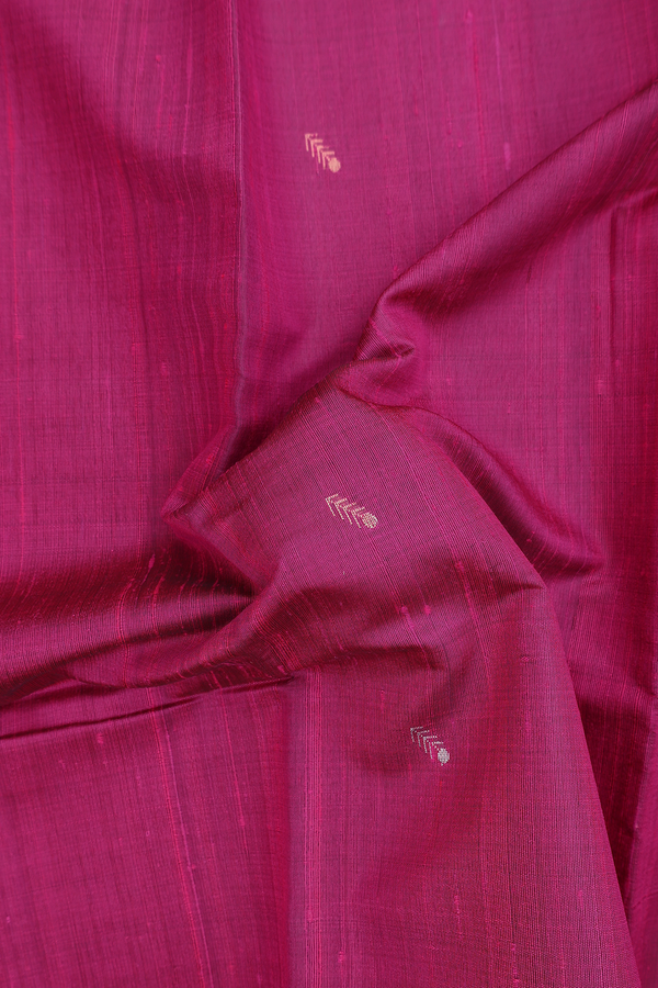 Jute Saree In Purple Rose With Zari Buttas