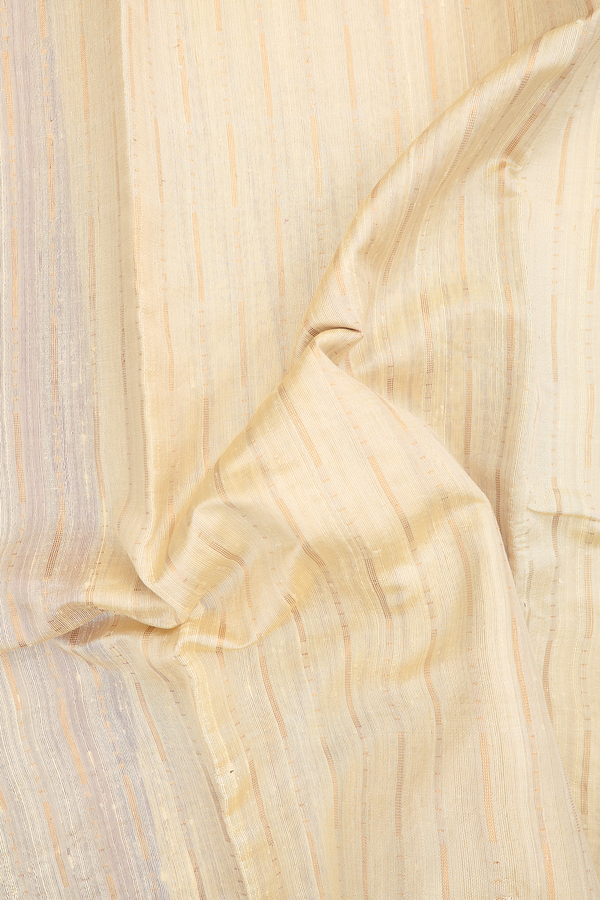 Jute Saree In Beige With Stripes Design