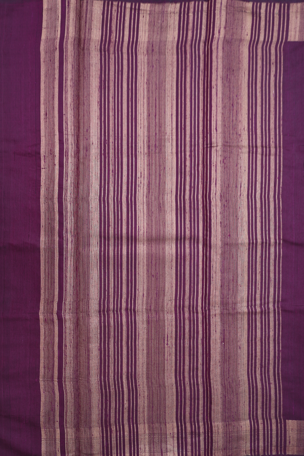 Jute Saree In Regal Purple With Floral Buttas