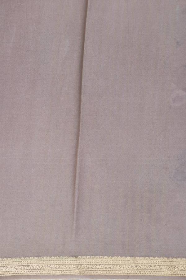 Crepe Saree In Dusty Brown With Floral Design