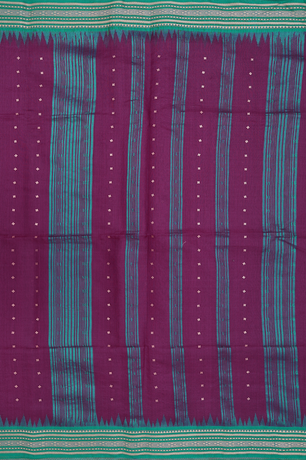 Bailu Silk Saree In Grape Purple With Chamki Work