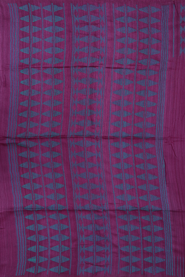 Bailu Silk Saree In Grape Purple With Threadwork Border