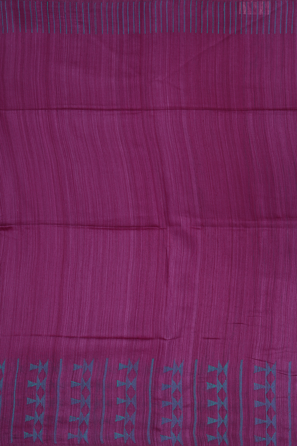 Bailu Silk Saree In Grape Purple With Threadwork Border