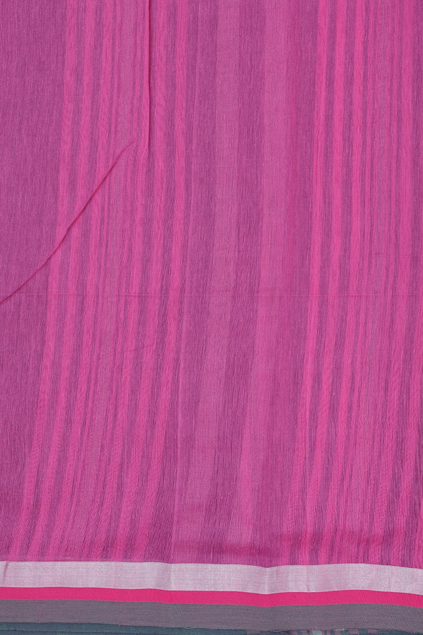Linen Saree In Purple With Threadwork Design