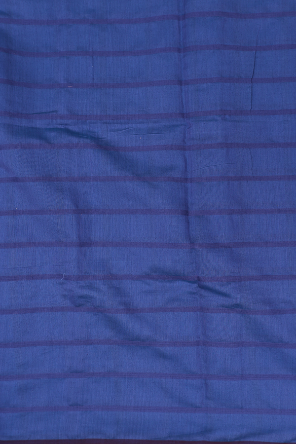 Linen Saree In Blue With Checks Design