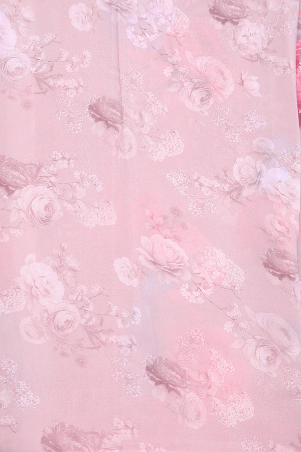 Crepe Saree In Dusty Purple With Floral Design