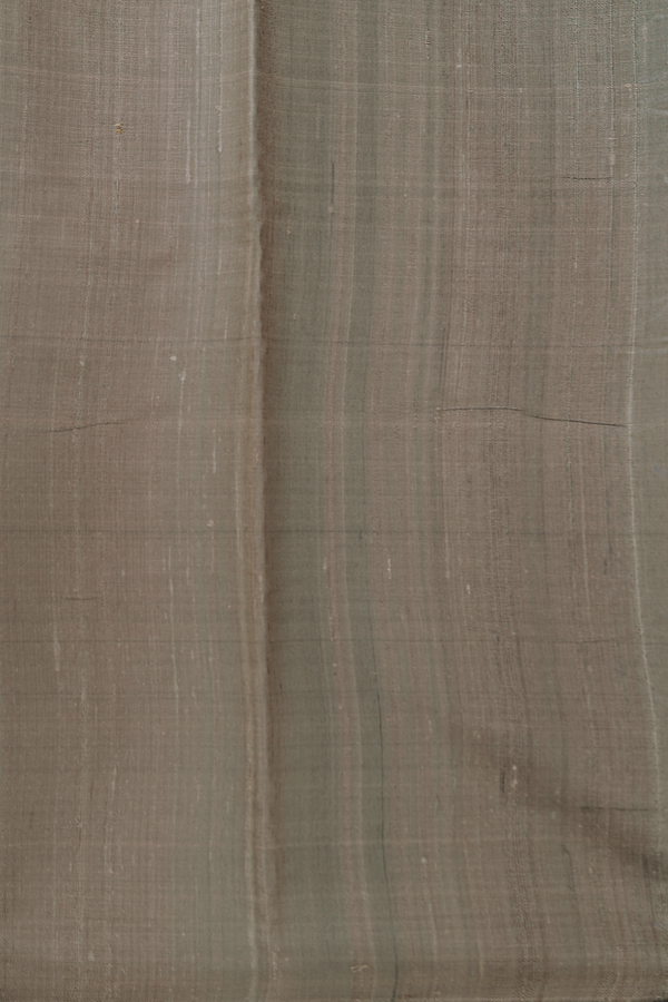Jute Saree In Dark Olive Green With Zari Buttis