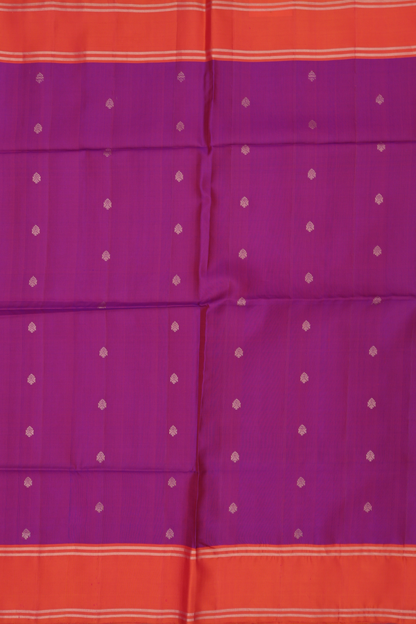 Soft Silk Saree In Purple With Zari Buttis