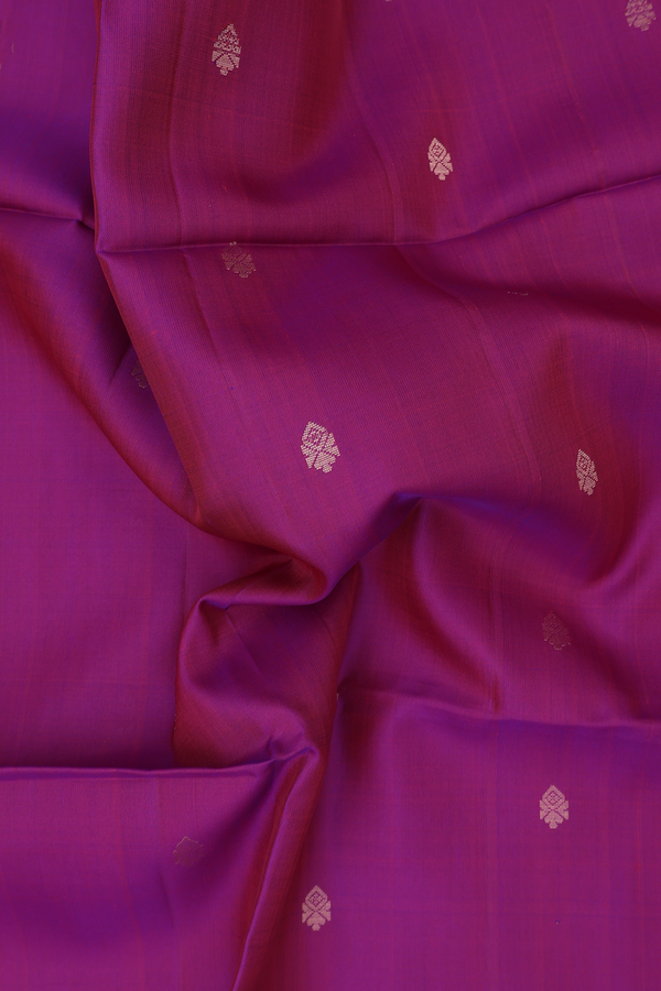 Soft Silk Saree In Purple With Zari Buttis