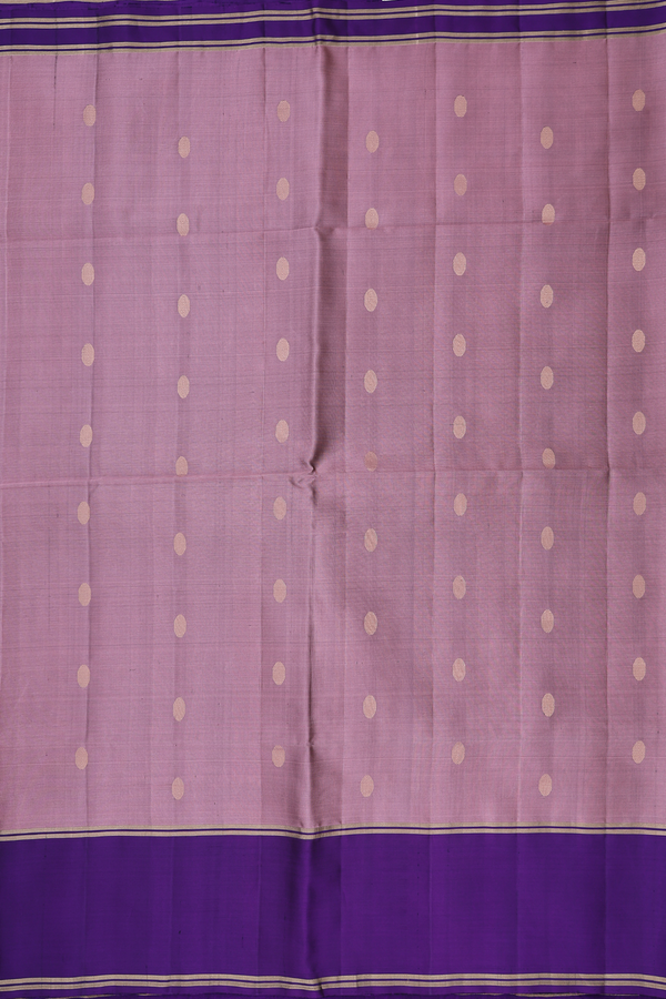 Soft Silk Saree In Dusty Rose With Rudraksh Buttas