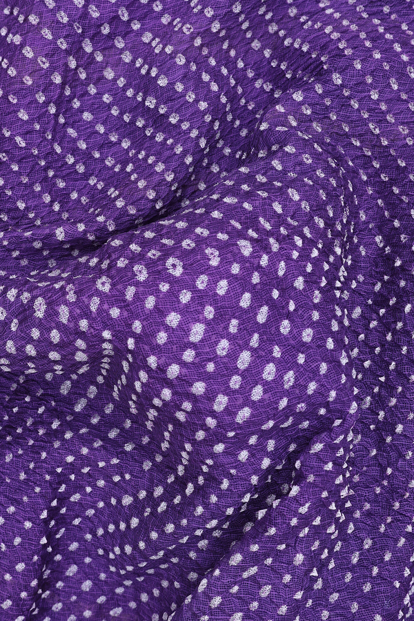 Kota Bandhani Silk Saree In Purple With Tie And Dye Design