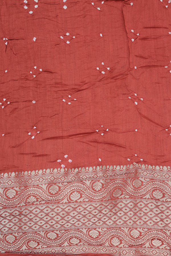 Bandhani Silk Saree In Pink With Tie And Dye Design