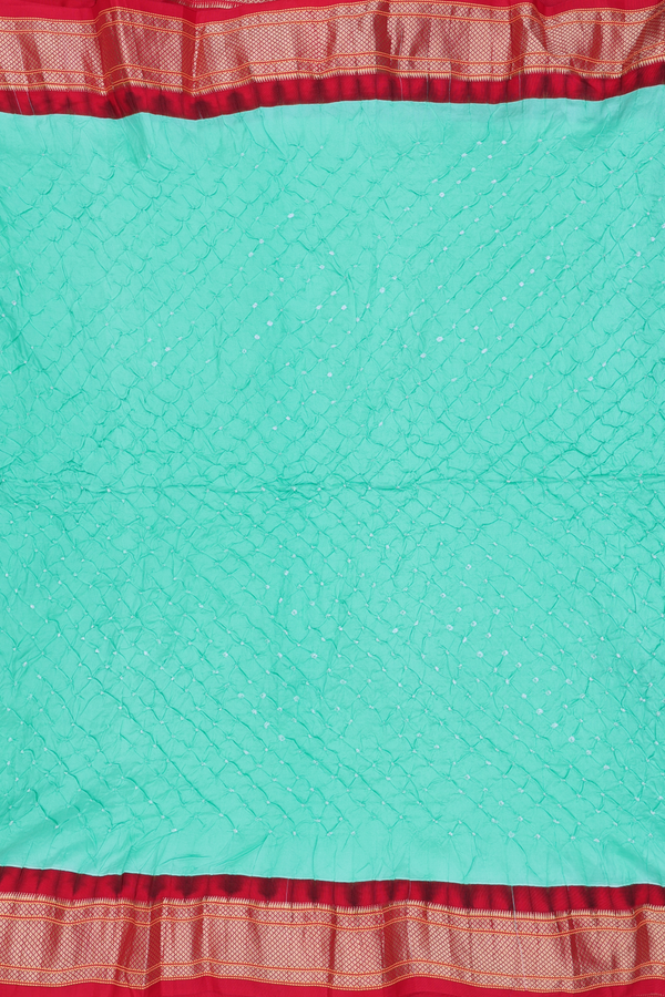 Bandhani Silk Saree In Green With Design