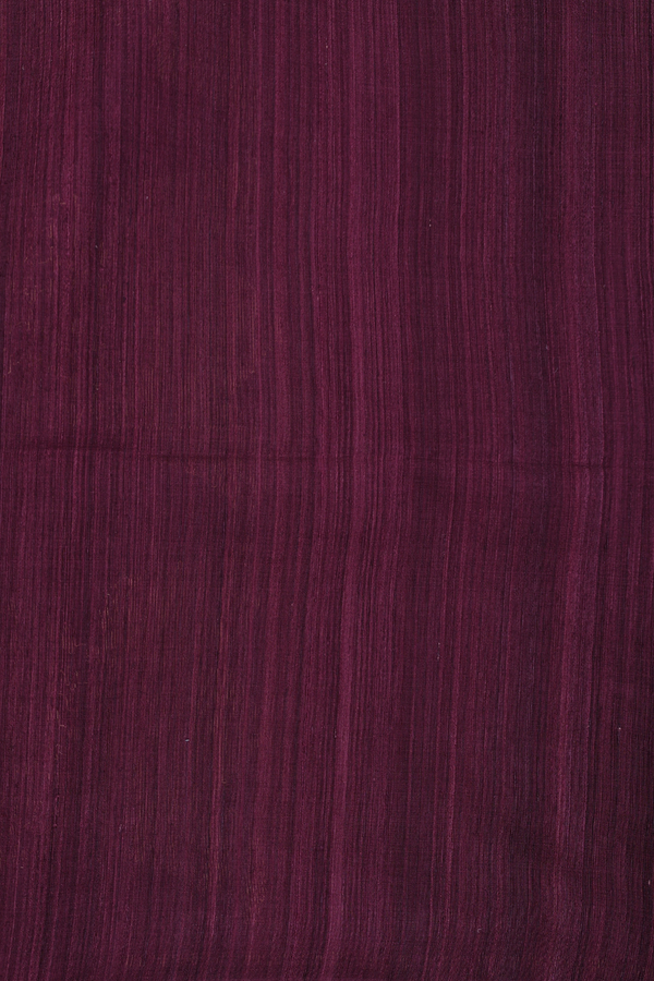 Bailu Silk Saree In Plain Plum Brown With Zari Border