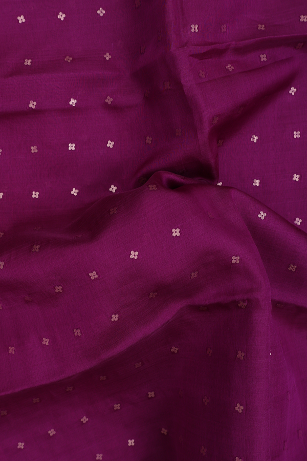 Bailu Silk Saree In Grape Purple With Chamki Work