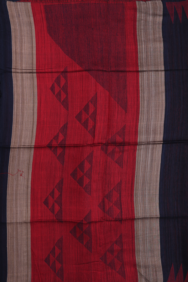 Bailu Silk Saree In Black With Threadwork Border