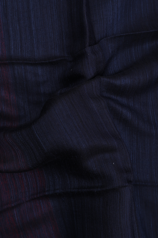 Bailu Silk Saree In Black With Threadwork Border