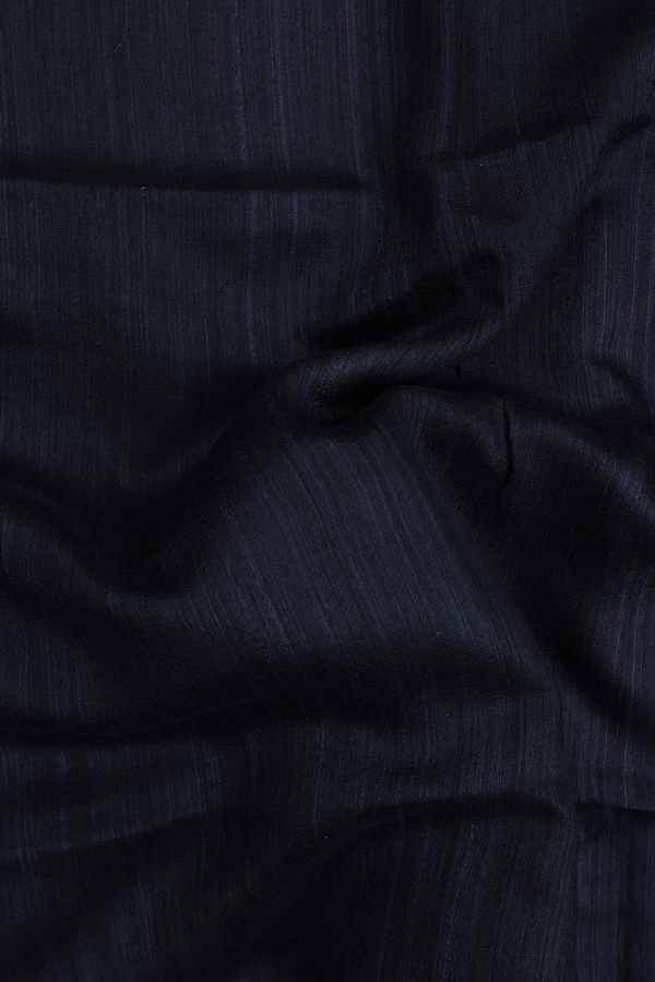 Bailu Silk Saree In Midnight Blue With Threadwork Border