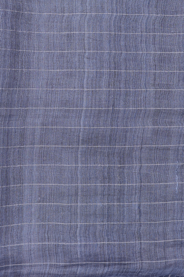Bailu Silk Saree In Charcoal Grey With Checks Design