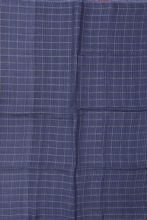 Bailu Silk Saree In Charcoal Grey With Checks Design