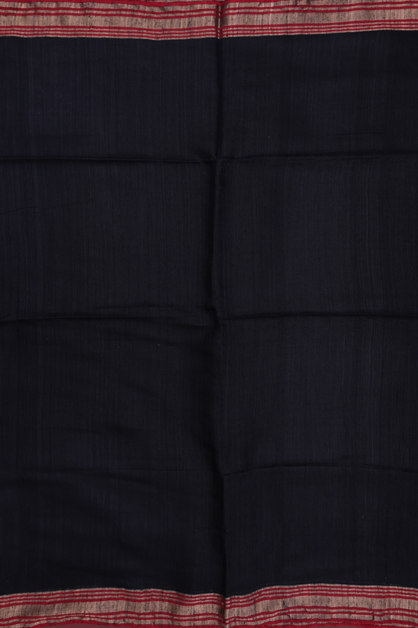 Bailu Silk Saree In Black With Contrast Border