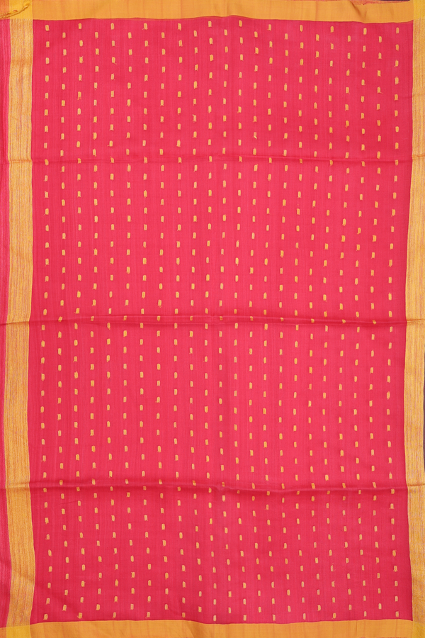 Bailu Silk Saree In Punch Pink With Contrast Border