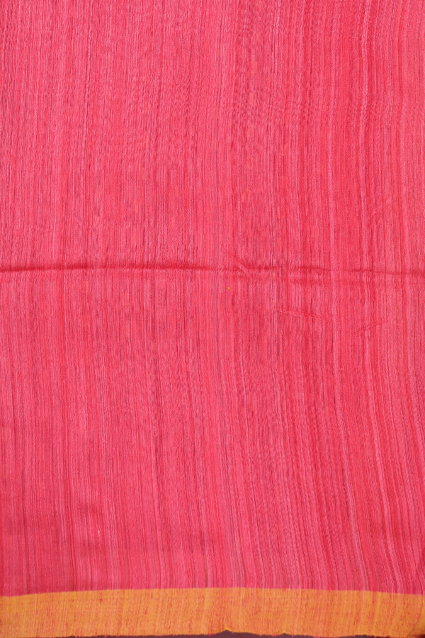 Bailu Silk Saree In Punch Pink With Contrast Border